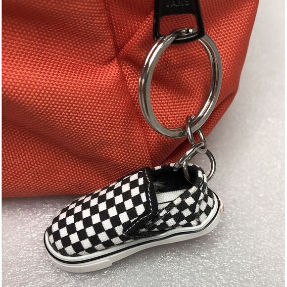 Vans Got This Mini Backpack Orange Black/White Checkered Strap & Keychain UNISEX - Picture 16 of 16